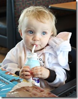 enjoying her milk