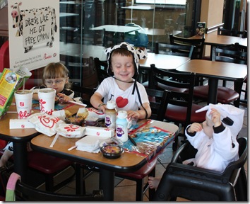enjoying their free food