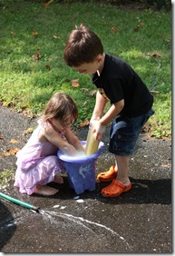 playing in the soap