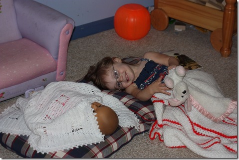 napping with baby doll
