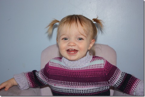 Ruth sports pony tails for the first time